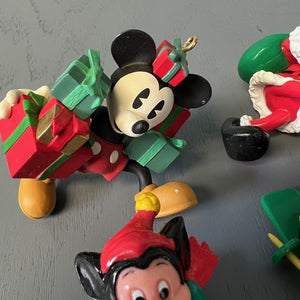 Disney Mickey Mouse Hanging Christmas Ornaments Lot of 6