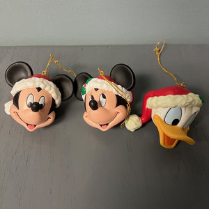 Enesco Disney Mickey Mouse Santa Christmas Ornament Minnie Mouse Donald Duck