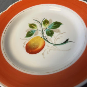 Vintage Fruit China Dessert Salad Plate Peach Fruit 8in Plate