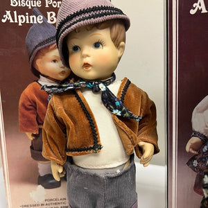 Handpainted Bisque Porcelain Alpine Boy and Girl 10in Figurines -  Chickenmash Farm