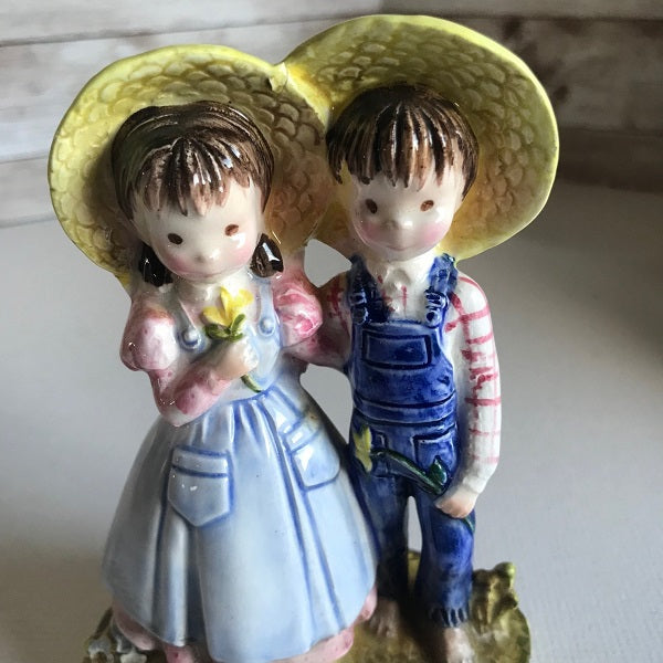 Handpainted Bisque Porcelain Alpine Boy and Girl 10in Figurines -  Chickenmash Farm