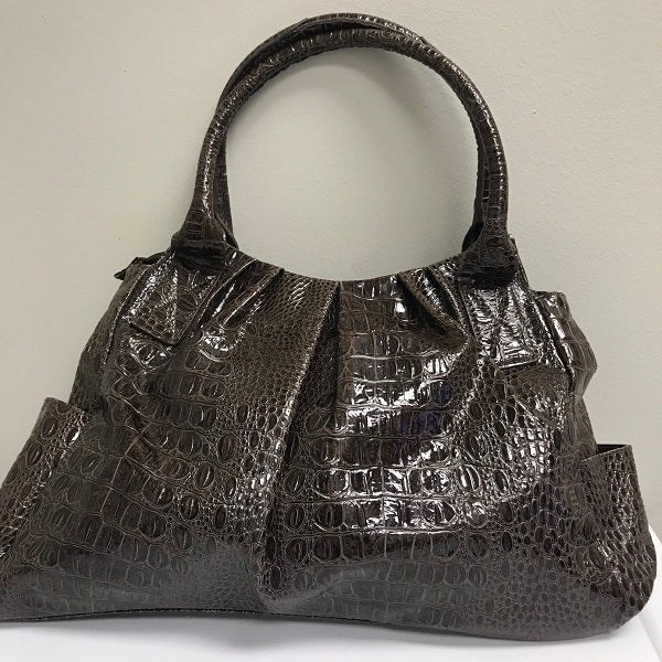 Shoulder bags Reptile's House - Sun dark brown textured leather bag -  BOH498V80017