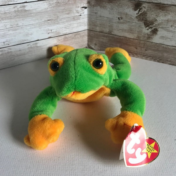 TY Beanie Baby Smoochy the Frog Collectible Plush 1997 - Chickenmash Farm