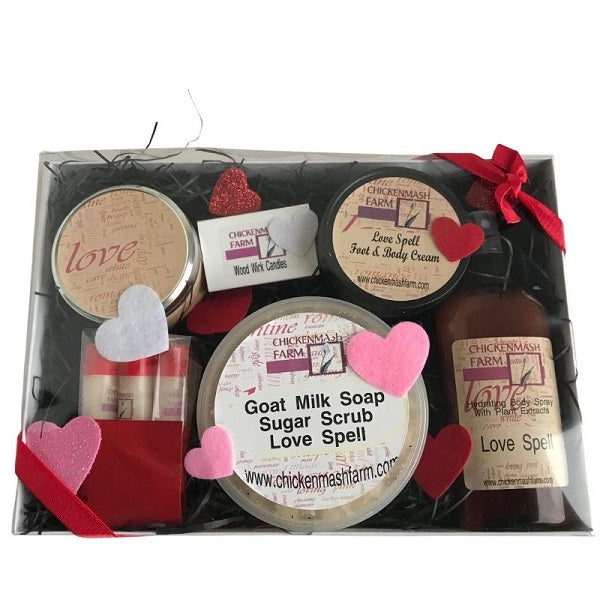 Love Spell Gift Box Bath and Body Gift Set Chickenmash Farm